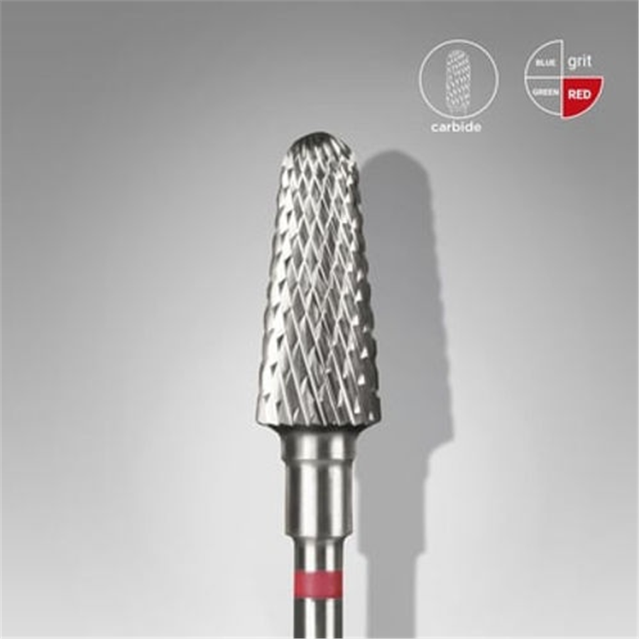 Sert Alaşım Kesik Koni Freze, Kırmızı, Çap 6 mm / Çalışma Kısmı 14 mm, Adet