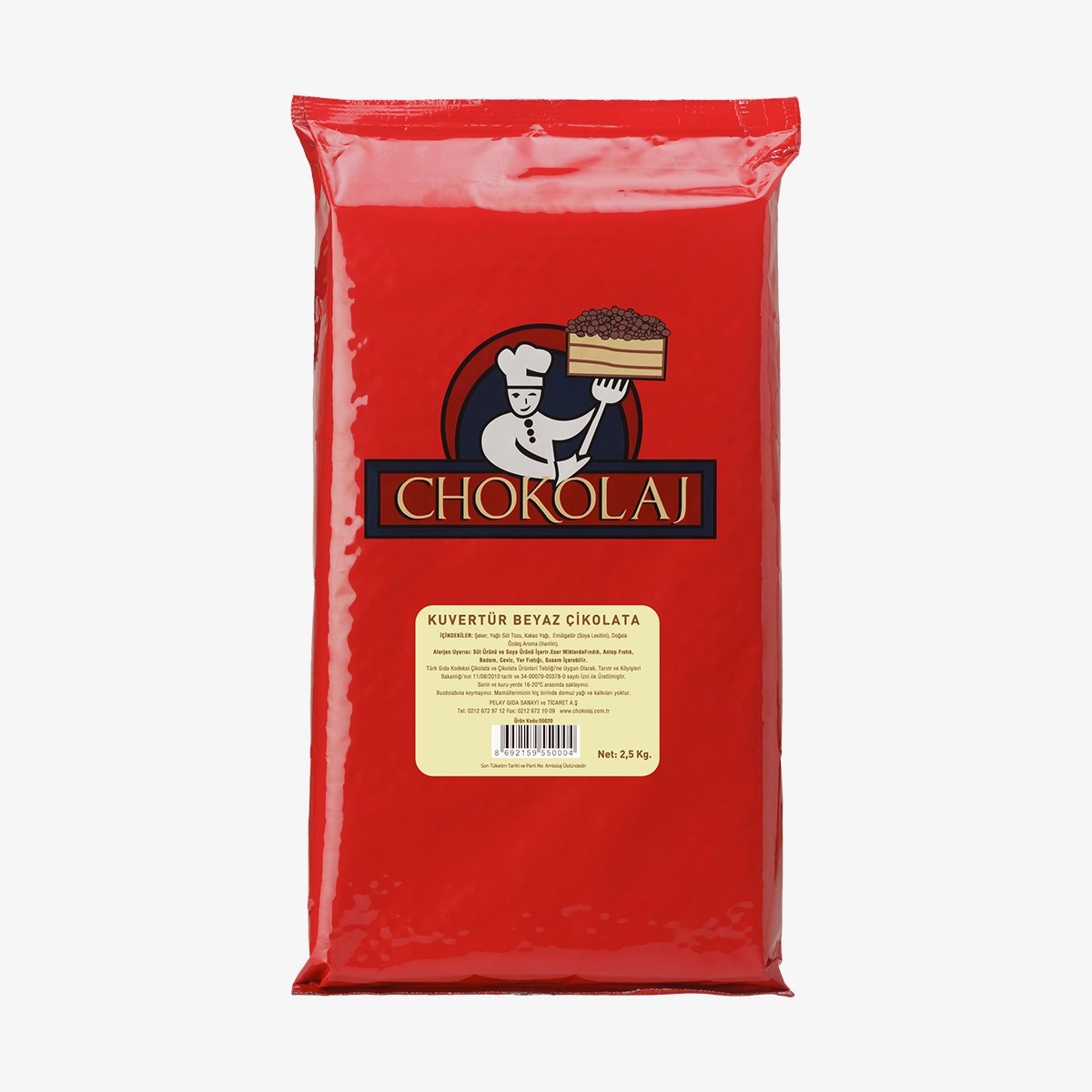 Chokolaj Beyaz Kuvertür 2,5KG