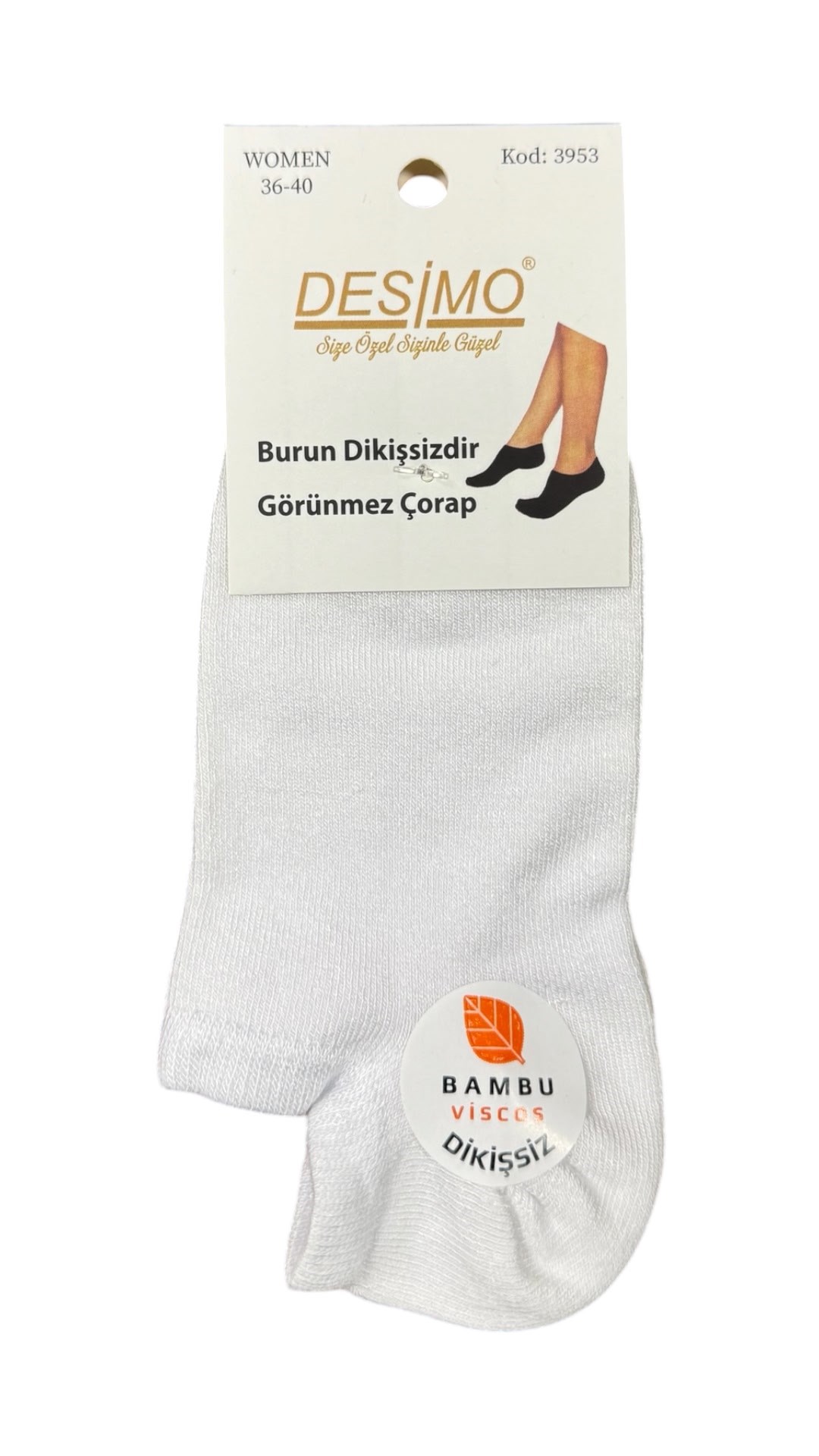 Bambu Görünmez Çorap BEYAZ