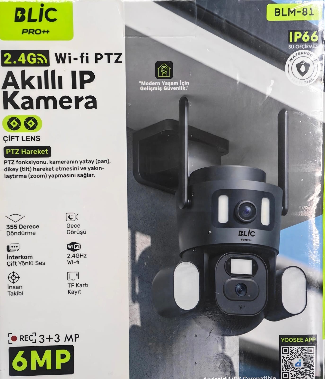 BLIC BLM-81 6MP Çift Lens WiFi PTZ IP Güvenlik Kamerası
