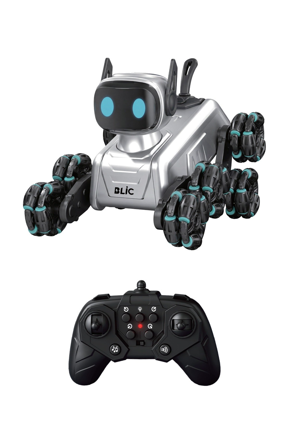BLIC BRB2 AI Akıllı Robot Köpek – Uzaktan Kumandalı, Jest ve Ses Kontrollü, 360° Akrobatik Hareketli, RGB Işıklı, Sesli ve Buhar Efektli Şarjlı Oyuncak