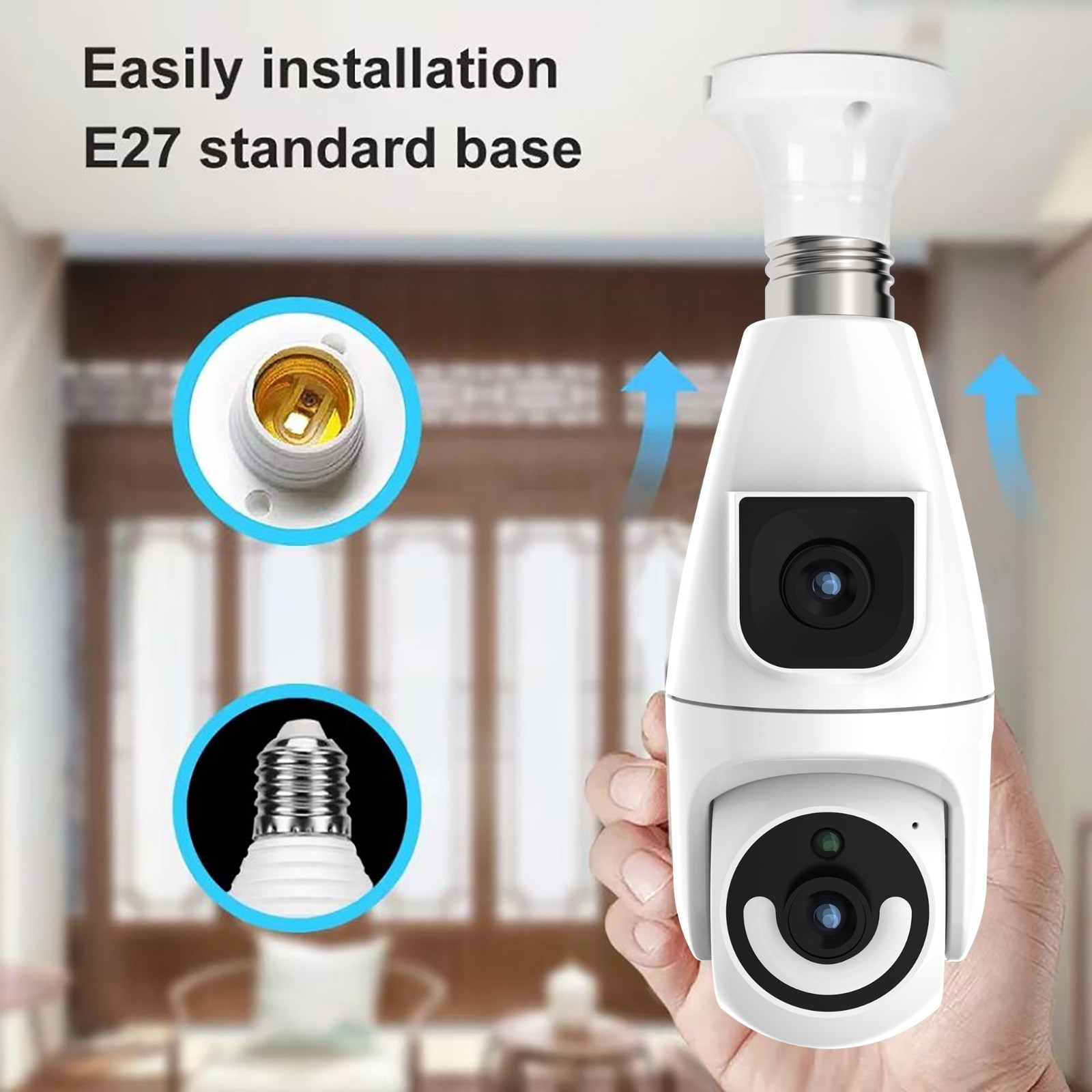 Blic PRO++ 2.4G Wifi Bağlantılı 1080p Çözünürlüklü 2+2 4mp Full HD Akıllı Ampul Kamera