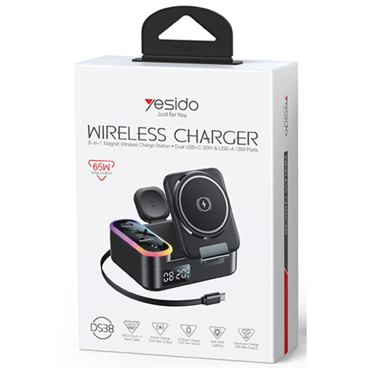 Yesido DS38 8in1 RGB Kablosuz Şarj İstasyonu