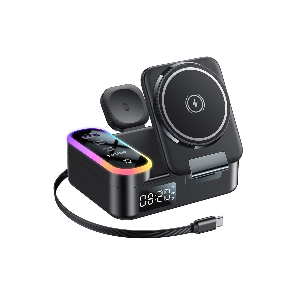 Yesido DS38 8in1 RGB Kablosuz Şarj İstasyonu