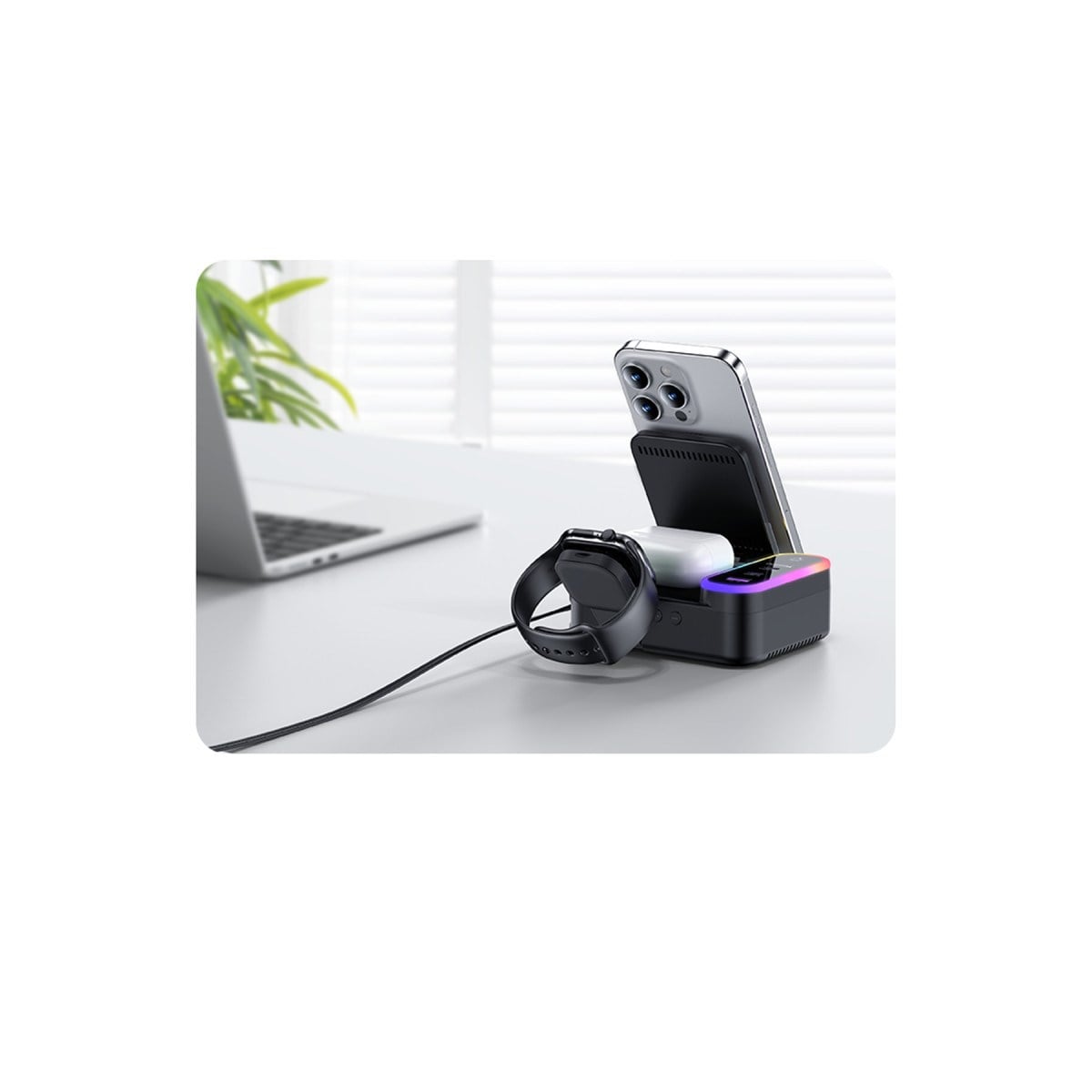 Yesido DS38 8in1 RGB Kablosuz Şarj İstasyonu