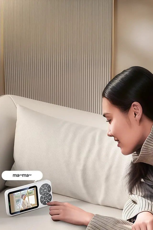 Yesido KM26 Ağlama Tespit ve Gece Görüş Özellikli Monitörlü Akıllı Bebek Takip Kamerası - Beyaz