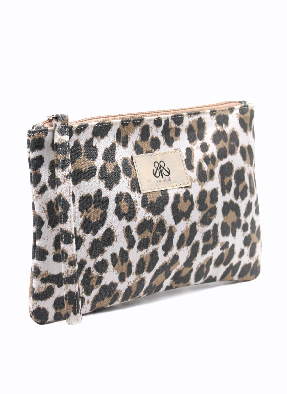 Clutch Çanta Beyaz Leopar