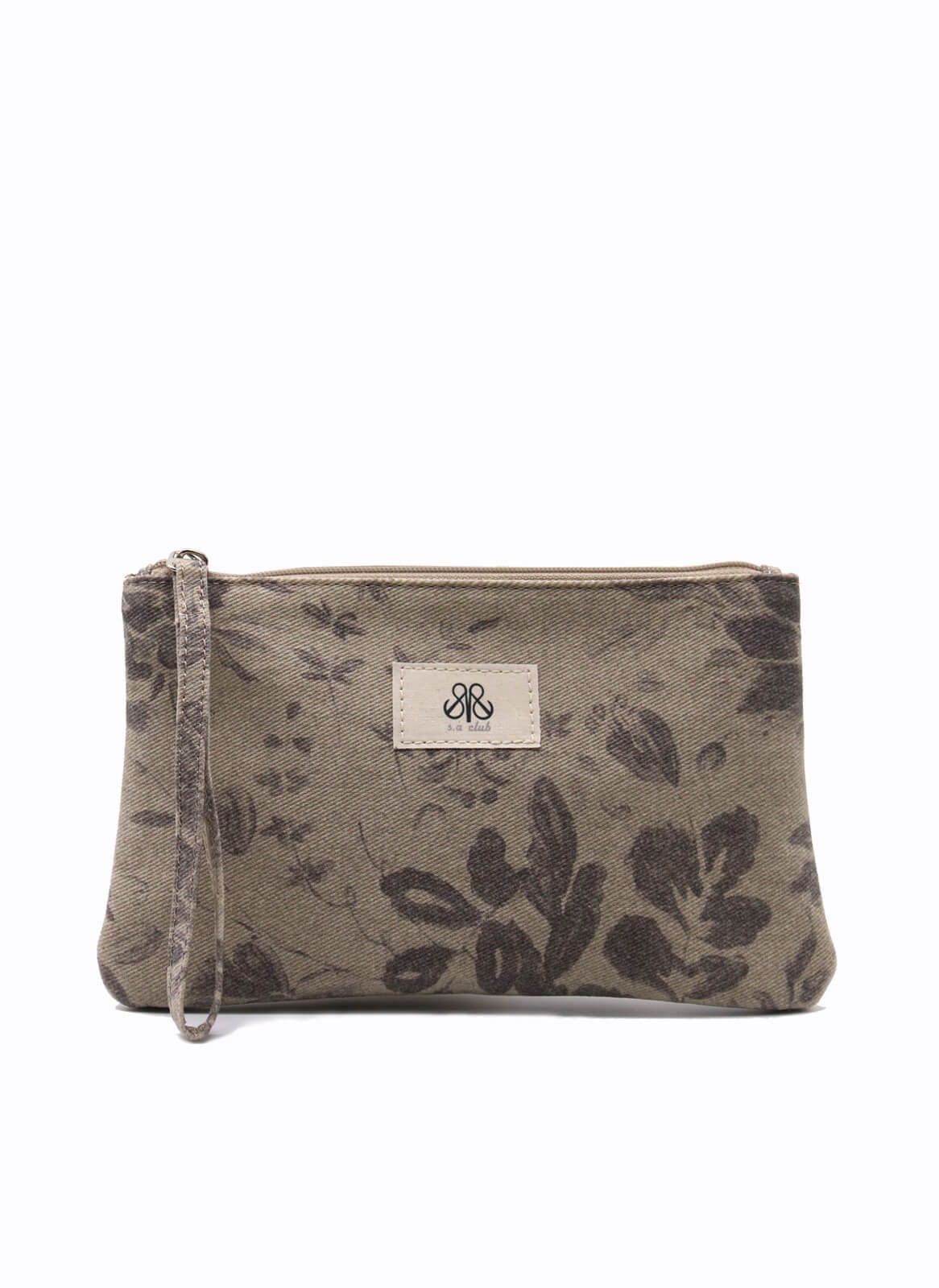 Clutch Çanta Gri Çiçekli