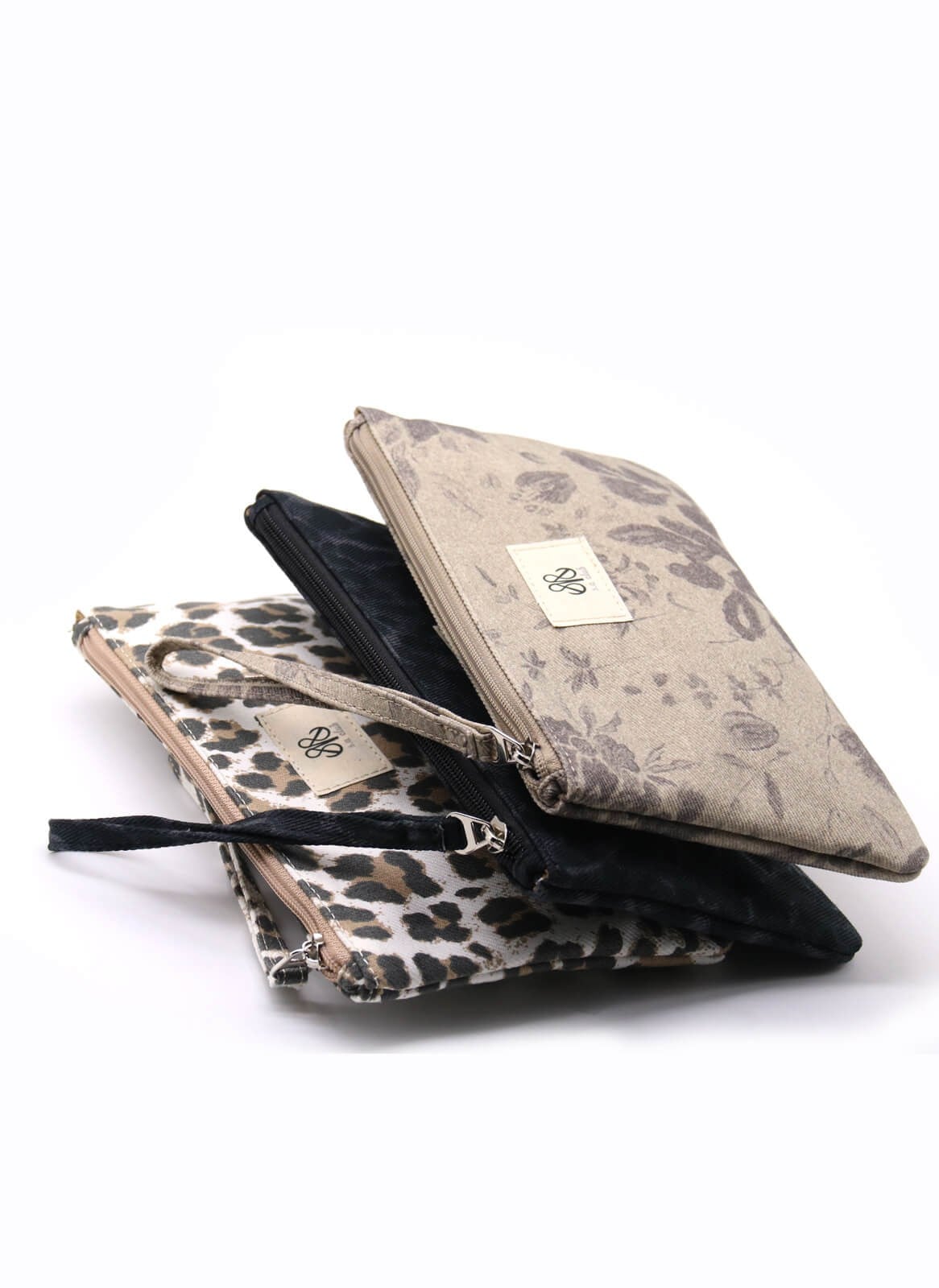 Clutch Çanta Gri Çiçekli