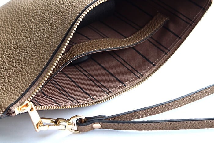 Deri Clutch Çanta El Saplı Vizon Togo