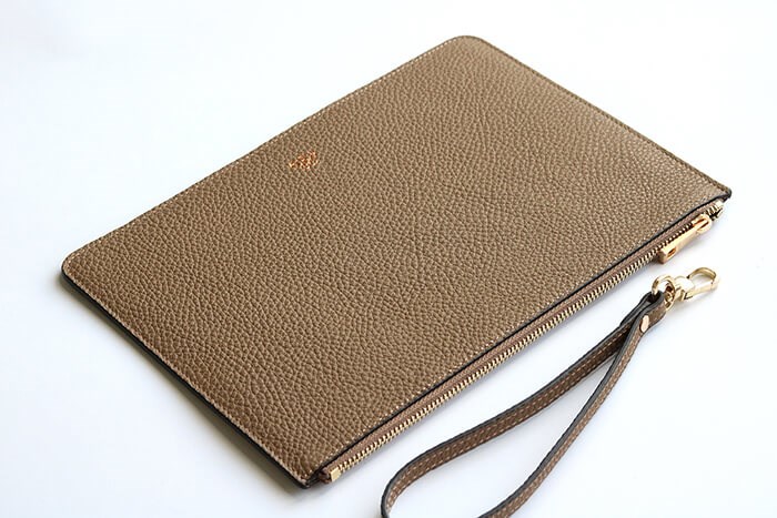Deri Clutch Çanta El Saplı Vizon Togo