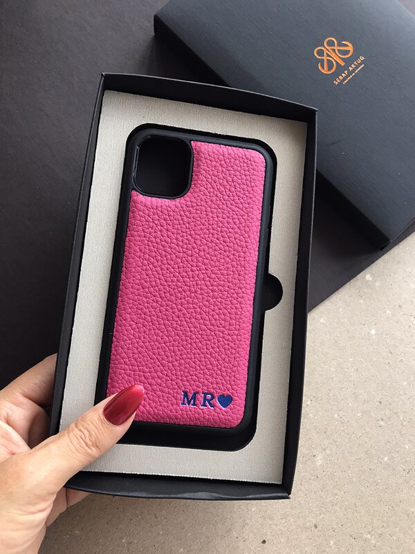 Deri iPhone Kılıf 11 Fuşya Togo