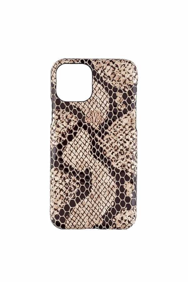 Deri iPhone Kılıf 11 Pro Alaca Yılan