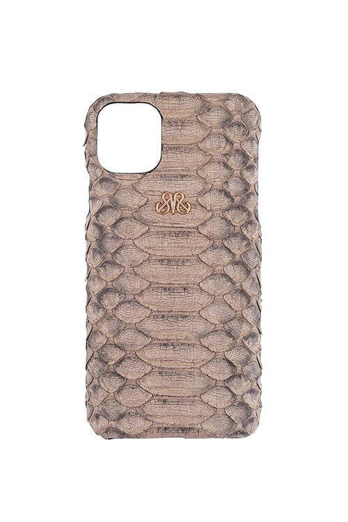 Deri iPhone Kılıf 11 Pro Gri Piton