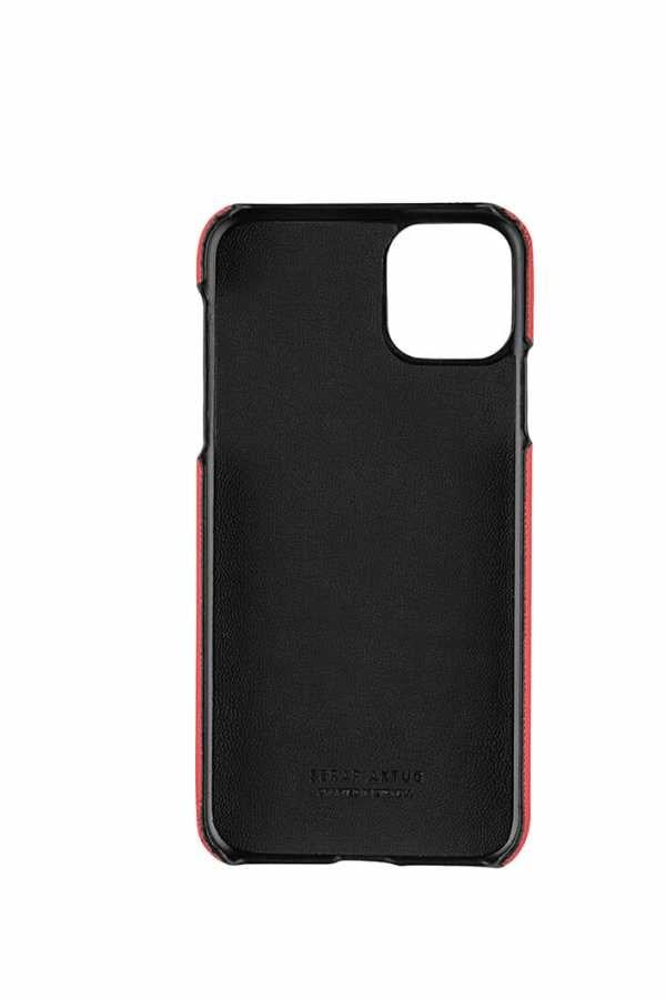 Deri iPhone Kılıf 11 Pro Kırmızı Saffiano