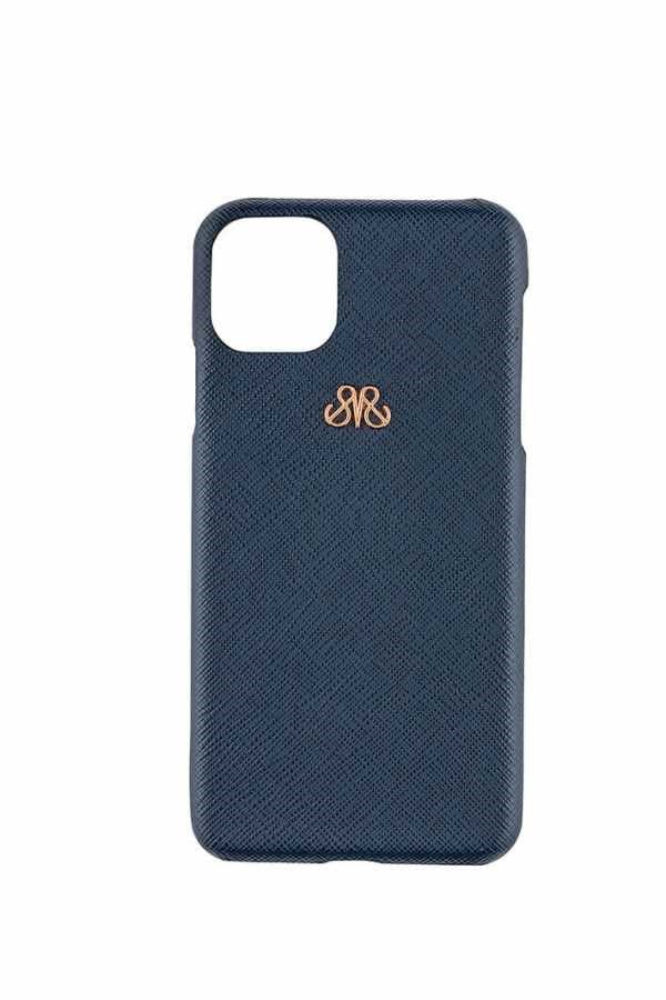 Deri iPhone Kılıf 11 Pro Lacivert Saffiano