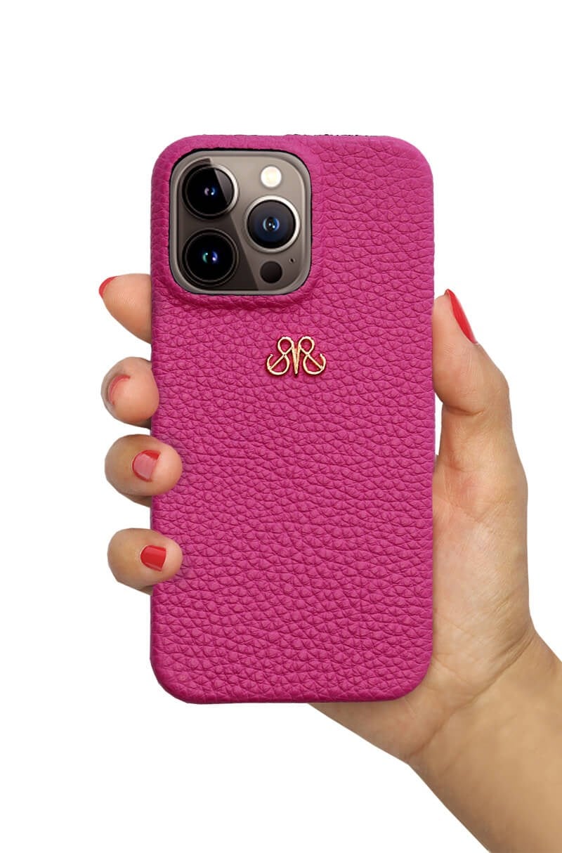 Deri iPhone Kılıf 11 Pro Max  Fuşya Togo