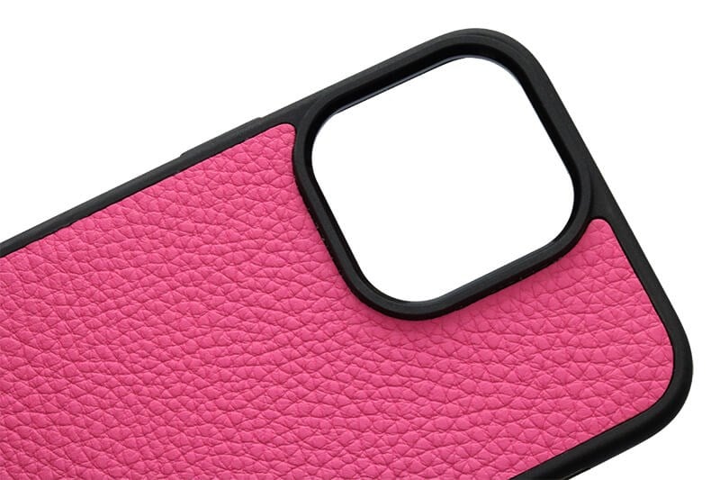 Deri iPhone Kılıf 12-12 Pro Fuşya Togo