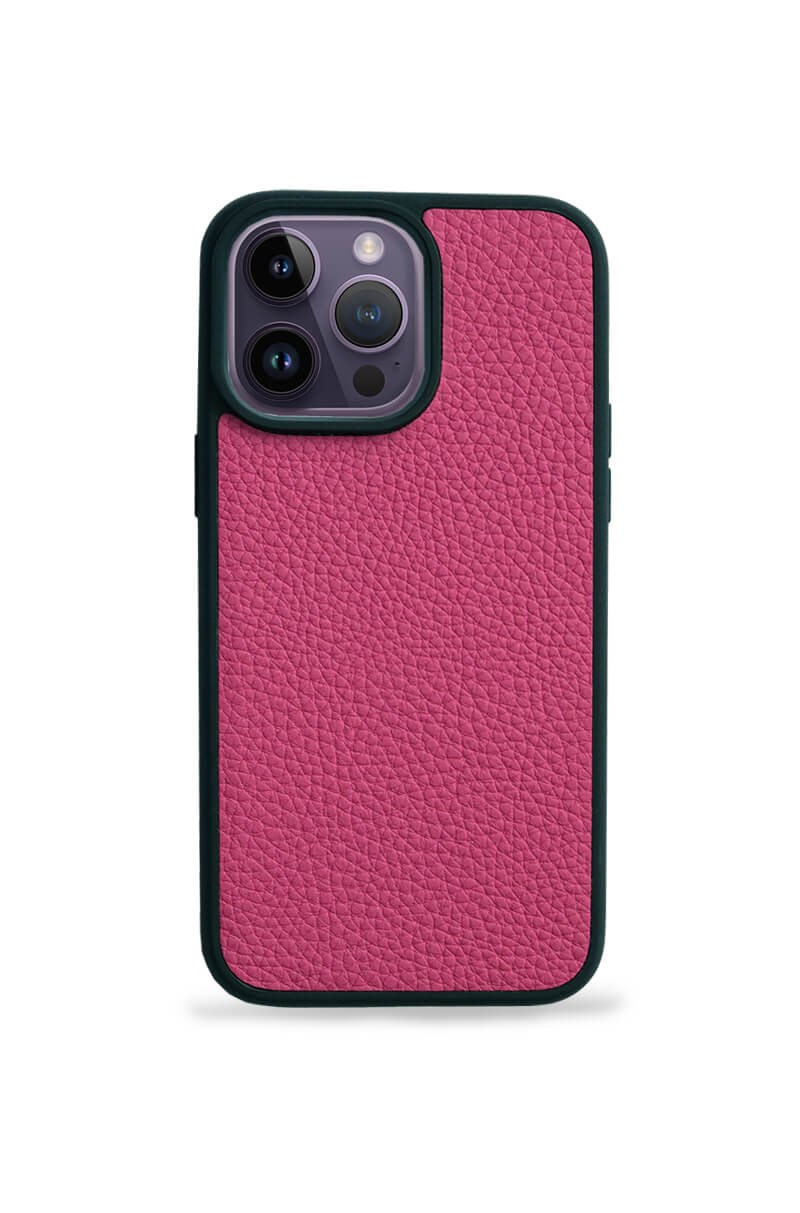 Deri iPhone Kılıf 12 Pro Max Fuşya Togo