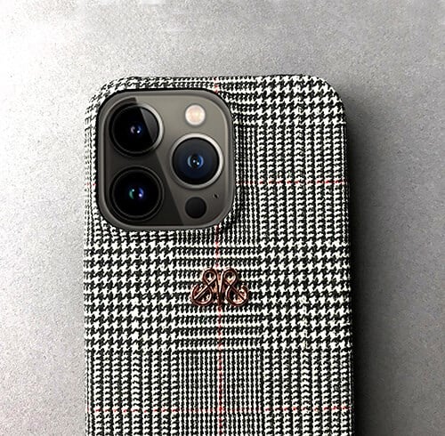 Deri iPhone Kılıf 13 Mini Ekose