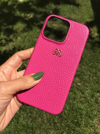Deri iPhone Kılıf 13 Mini Fuşya Togo