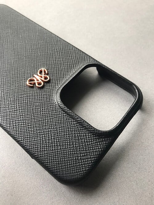 Deri iPhone Kılıf 13 Mini Siyah Saffiano