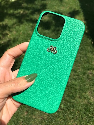 Deri iPhone Kılıf 13 Mini Yeşil Togo