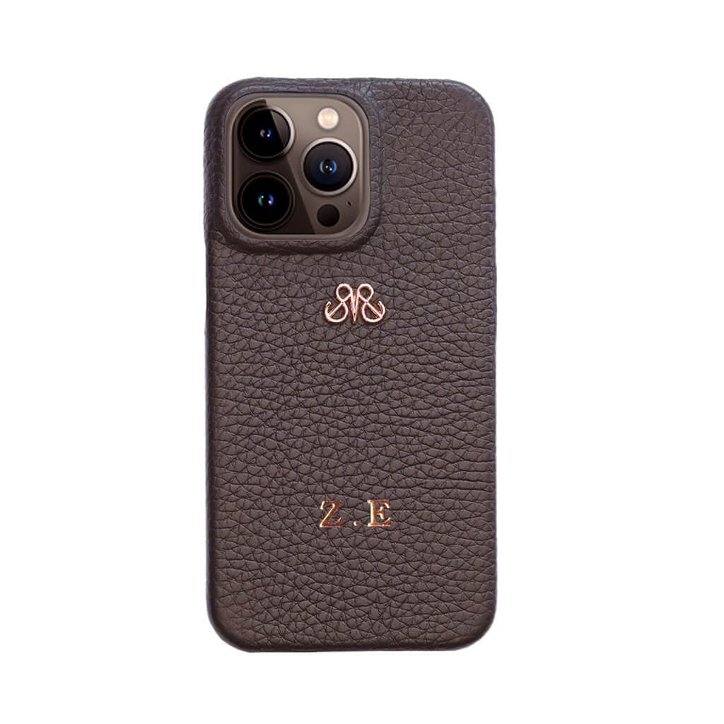 Deri iPhone Kılıf 13 Pro Kahve Togo Full Deri