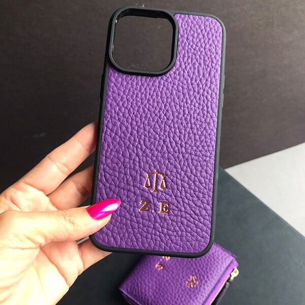 Deri iPhone Kılıf 13 Pro Max Mor Togo
