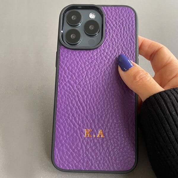 Deri iPhone Kılıf 13 Pro Max Mor Togo