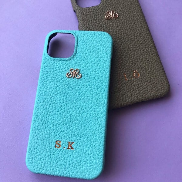 Deri iPhone Kılıf 13 Pro Max Turkuaz Togo Full Deri