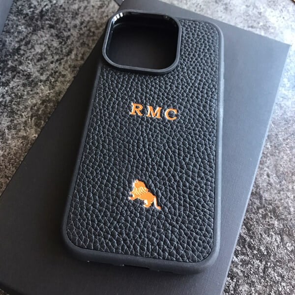 Deri iPhone Kılıf 13 Pro Siyah Togo