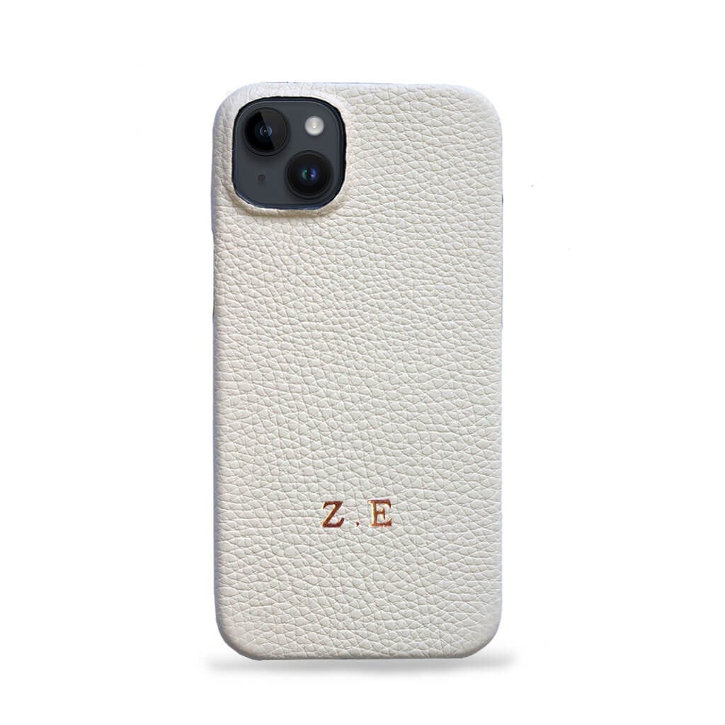 Deri iPhone Kılıf 14-13 Krem Togo Full Deri