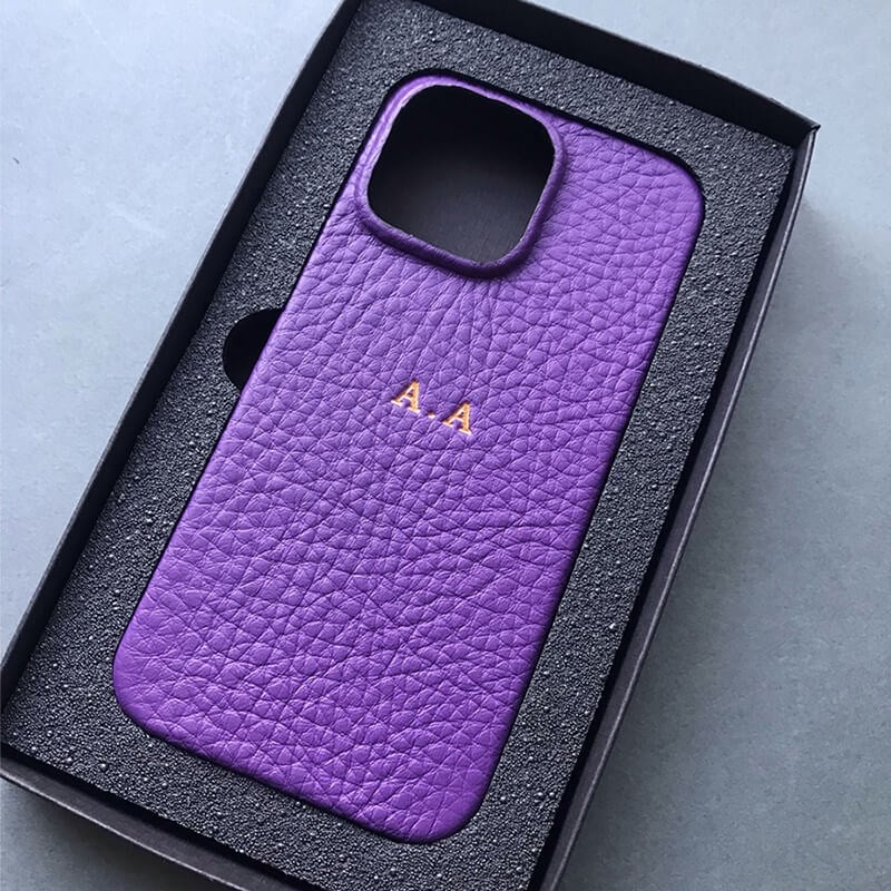 Deri iPhone Kılıf 14-iPhone 13 Mor Togo Full Deri