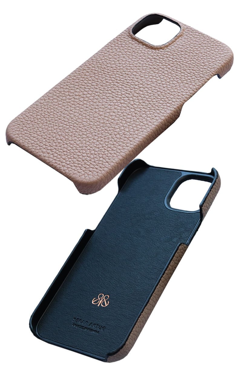 Deri iPhone Kılıf 14 Plu Pudra Togo Full Deri