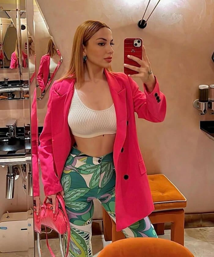 Deri iPhone Kılıf 14 Plus Kırmızı Croco Full Deri