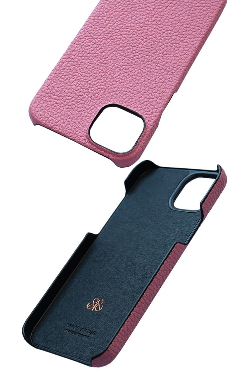 Deri iPhone Kılıf 14 Plus Pembe Togo Full Deri