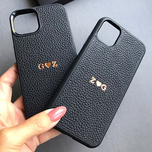 Deri iPhone Kılıf 14 Plus Siyah Togo