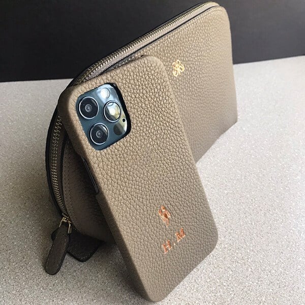 Deri iPhone Kılıf 14 Plus Vizon Togo