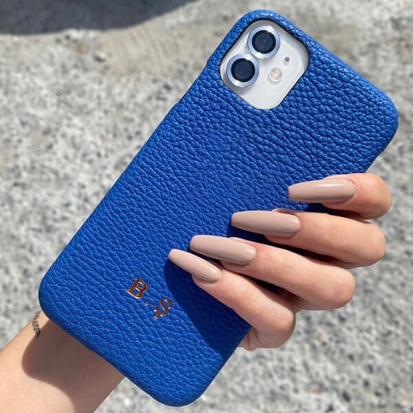 Deri iPhone Kılıf 14 Pro Mavi Togo Ful Deri