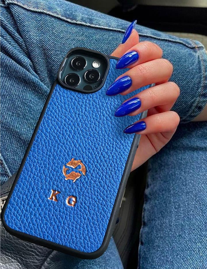 Deri iPhone Kılıf 14 Pro Max  Mavi Togo
