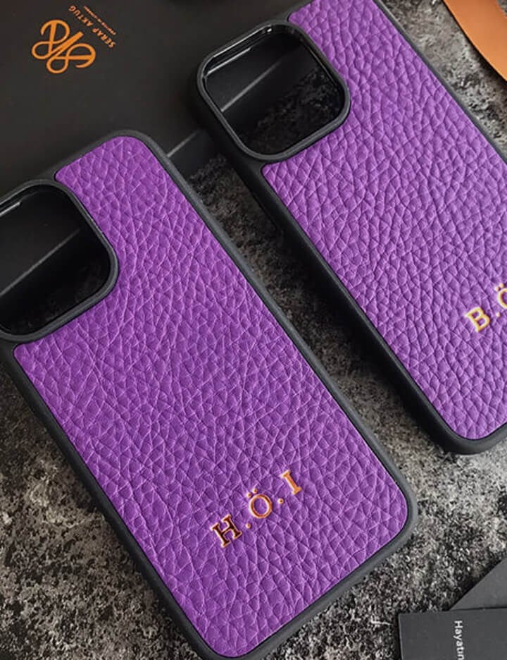 Deri iPhone Kılıf 14 Pro Max Mor Togo