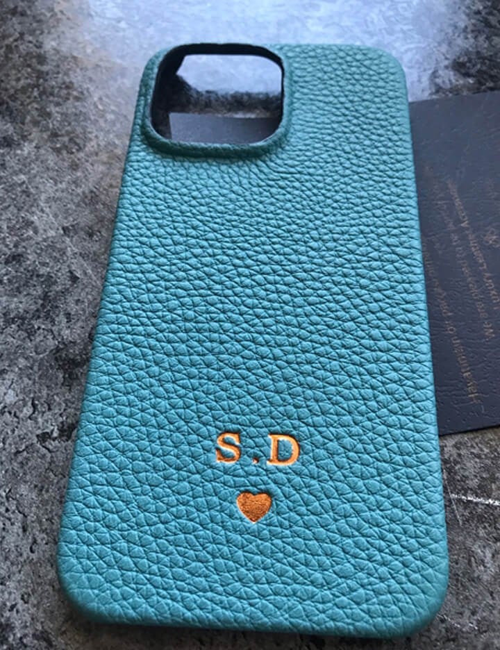 Deri iPhone Kılıf 14 Pro Max Petrol Togo Full Deri