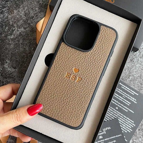 Deri iPhone Kılıf 14 Pro Max Vizon Togo