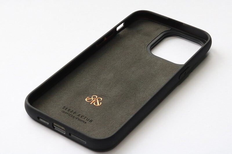 Deri iPhone Kılıf 14 Pro Siyah Croco