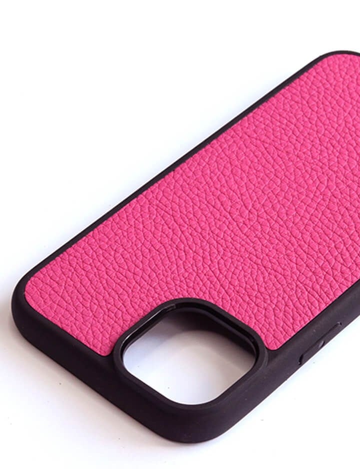 Deri iPhone Kılıf 15 Fuşya Togo
