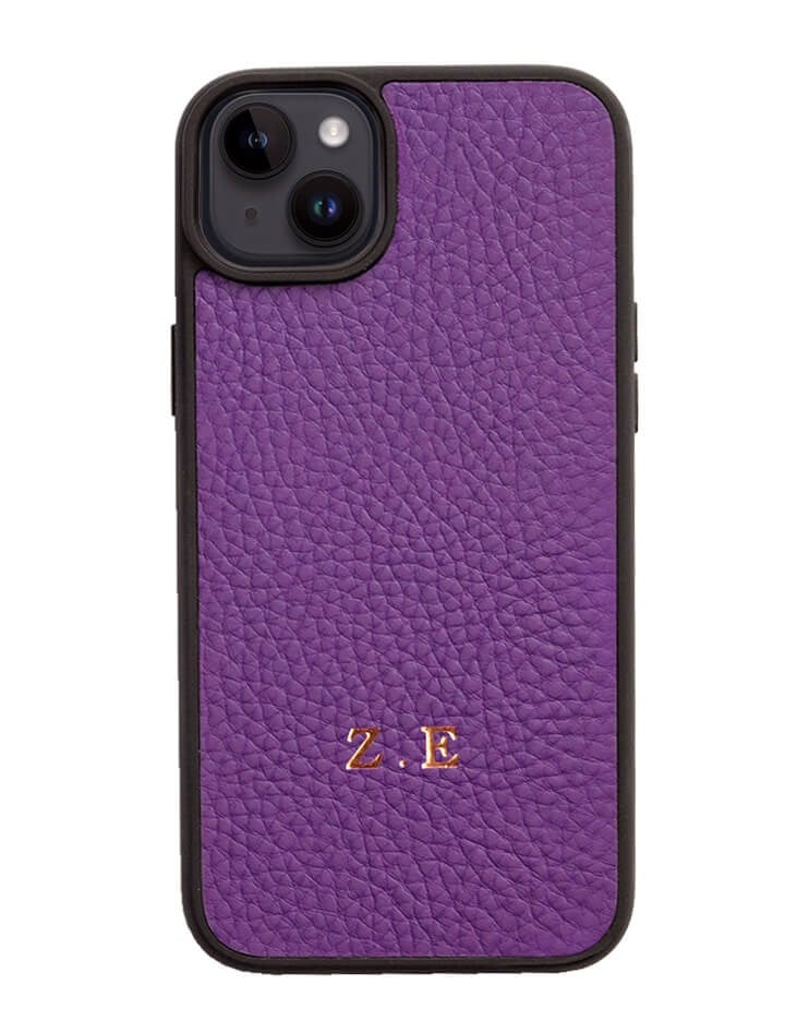 Deri iPhone Kılıf 15 Mor Togo