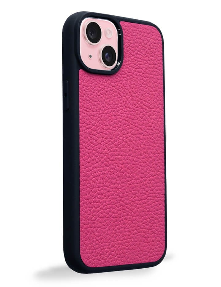Deri iPhone Kılıf 15 Plus Fuşya Togo