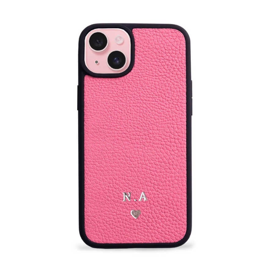 Deri iPhone Kılıf 15 Plus Pembe Togo