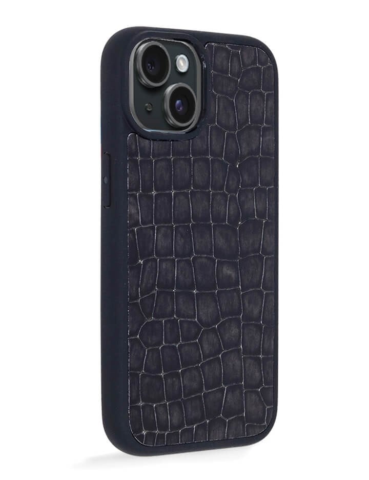 Deri iPhone Kılıf 15 Premium Füme
